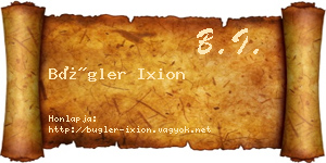 Bügler Ixion névjegykártya